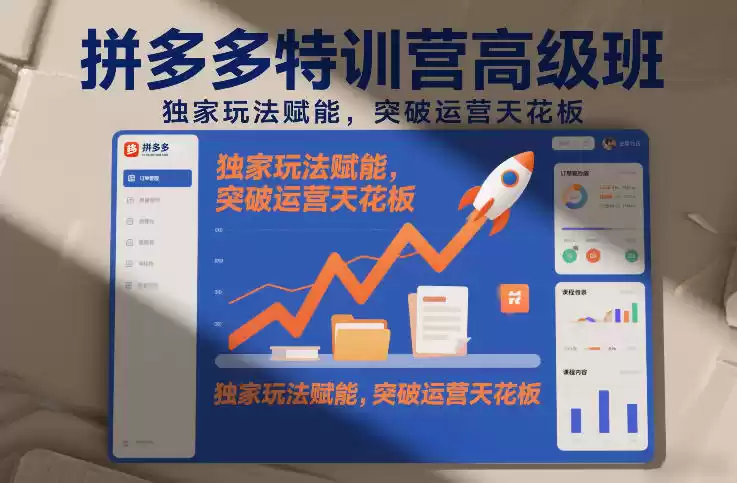 拼多多特训营高阶班，独家玩法赋能，突破运营天花板（更新26年4月18日）