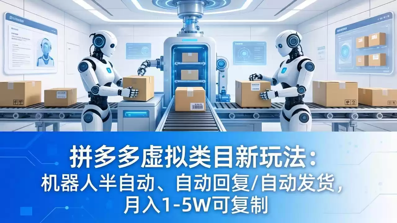 图片[1]-拼多多虚拟类目新玩法：机器人半自动、自动回复 /自动发货，月入 1-5W 可复制-星辰轻创网