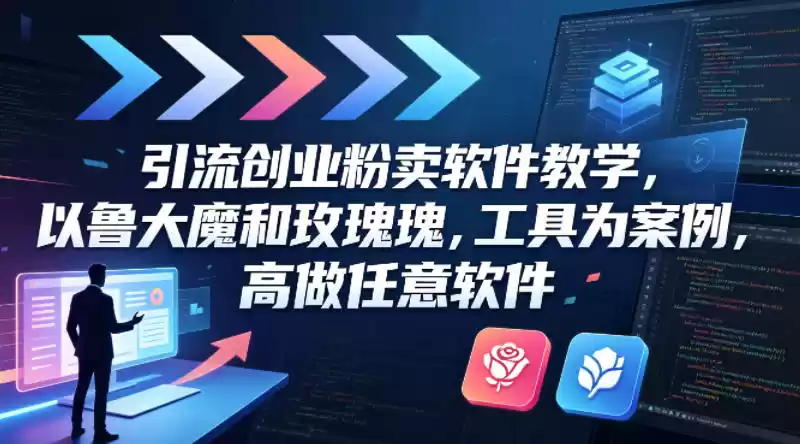 引流创业粉卖软件教学，以鲁大魔和玫瑰工具为案例，可做任意软件-星辰轻创网