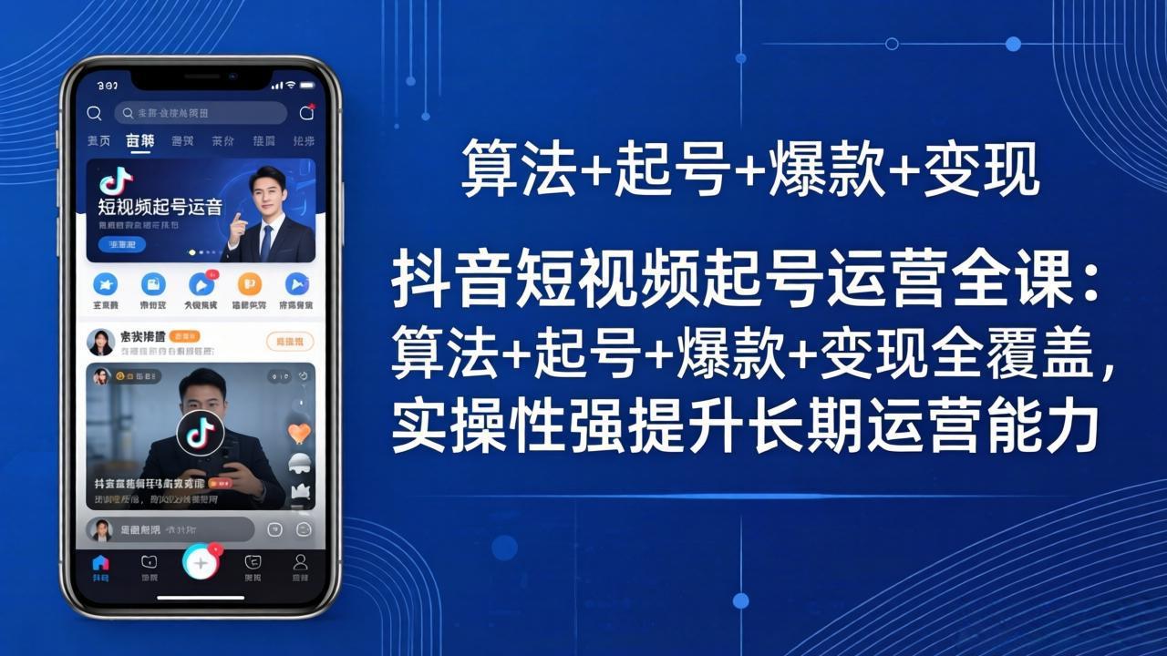 图片[1]-抖音短视频起号运营全课：算法+起号+爆款+变现全覆盖，实操性强提升长期运营能力-星辰轻创网