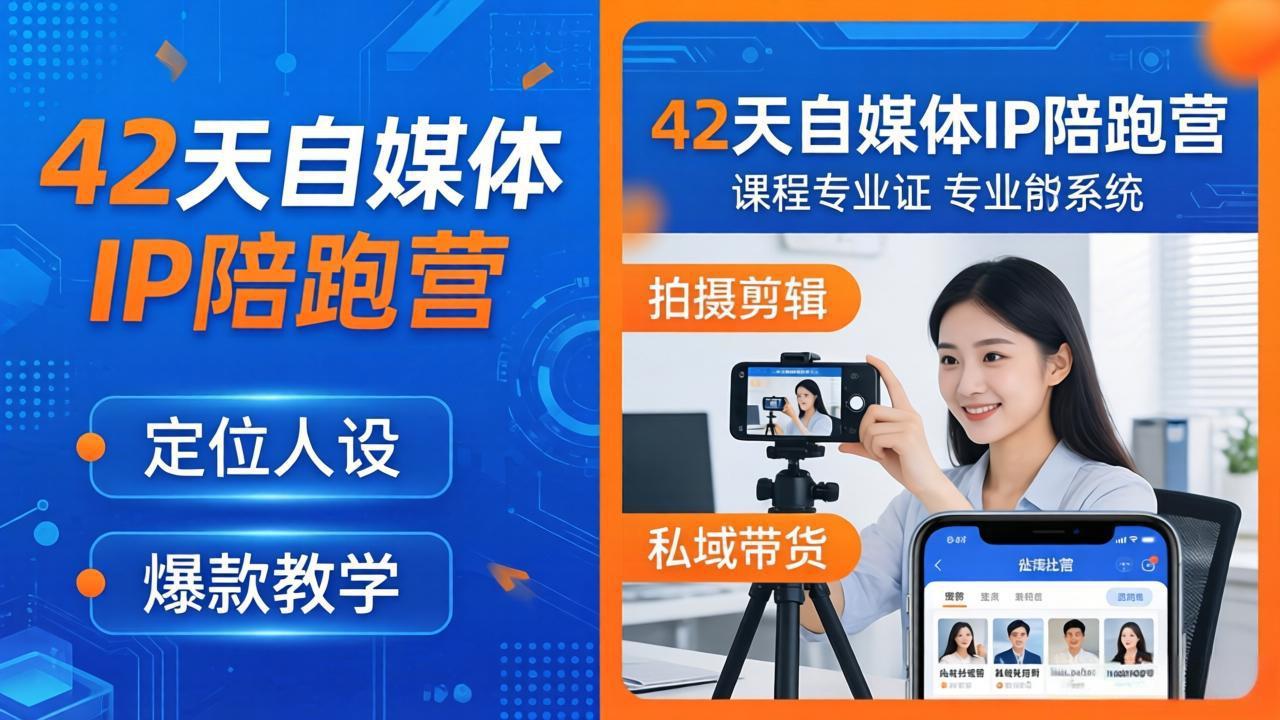 图片[1]-42天自媒体IP陪跑营-26年4月19更新：定位人设爆款全教学，拍摄剪辑私域带货一站式落地-星辰轻创网