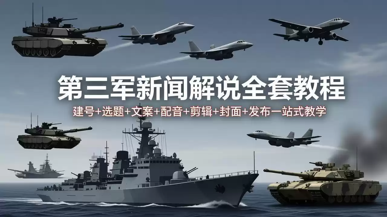 图片[1]-第三军迷新闻解说全套教程：建号+选题+文案+配音+剪辑+封面+发布一站式教学-星辰轻创网