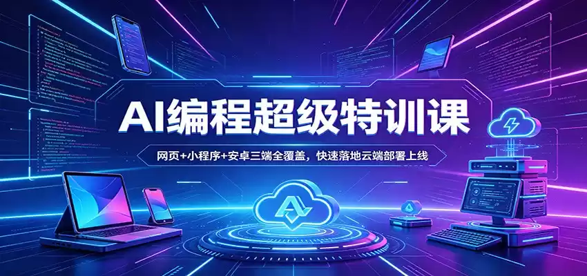 图片[1]-AI编程超级特训课：网页+小程序+安卓三端全覆盖，快速落地云端部署上线-巴七创客网