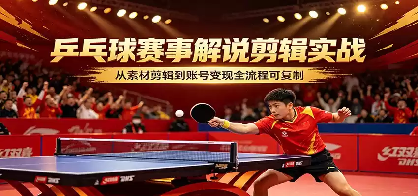 图片[1]-乒乓球赛事解说剪辑实战，从素材剪辑到账号变现全流程可复制-星辰轻创网