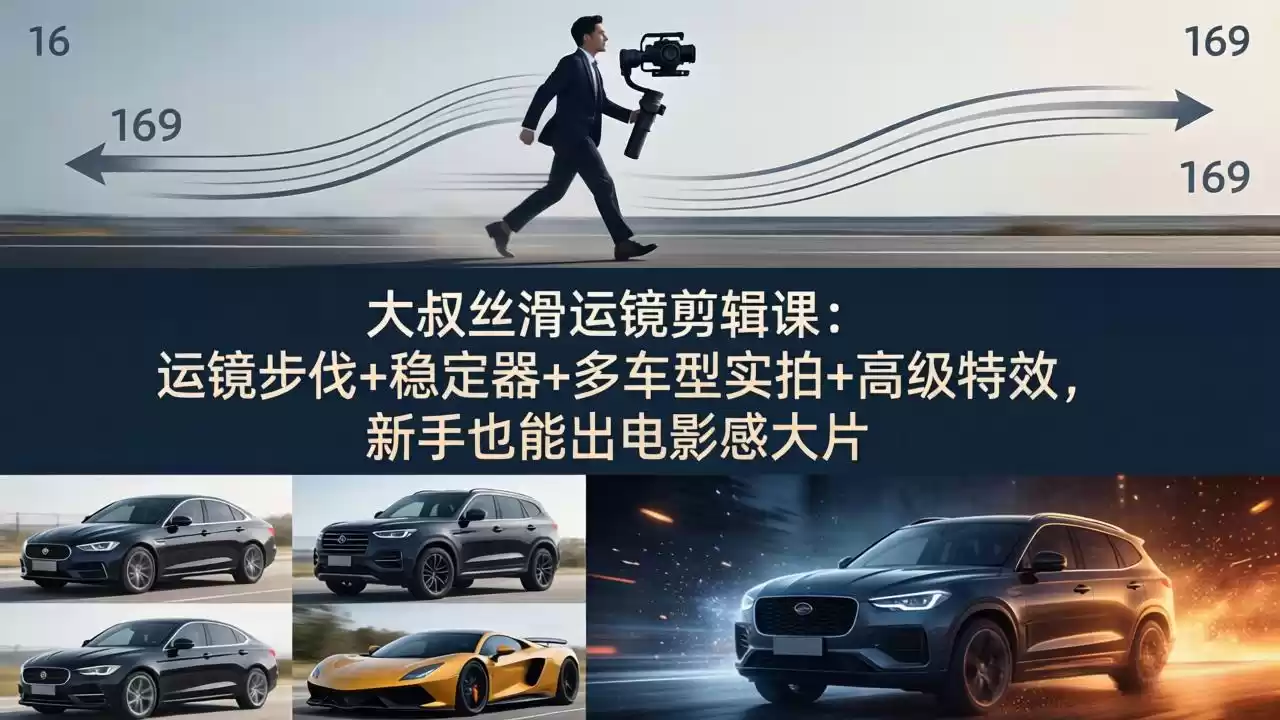 图片[1]-大叔丝滑运镜剪辑课：运镜步伐+稳定器+多车型实拍+高级特效，新手也能出电影感大片-星辰轻创网