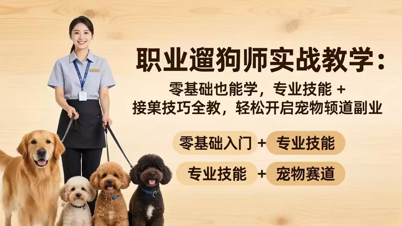 图片[1]-职业遛狗师实战教学：零基础也能学，专业技能 + 接单技巧全教，轻松开启宠物赛道副业-星辰轻创网