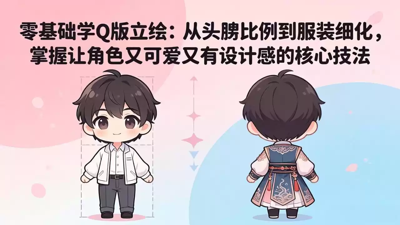 图片[1]-零基础学Q版立绘：从头身比例到服装细化，掌握让角色又可爱又有设计感的核心技法-星辰轻创网