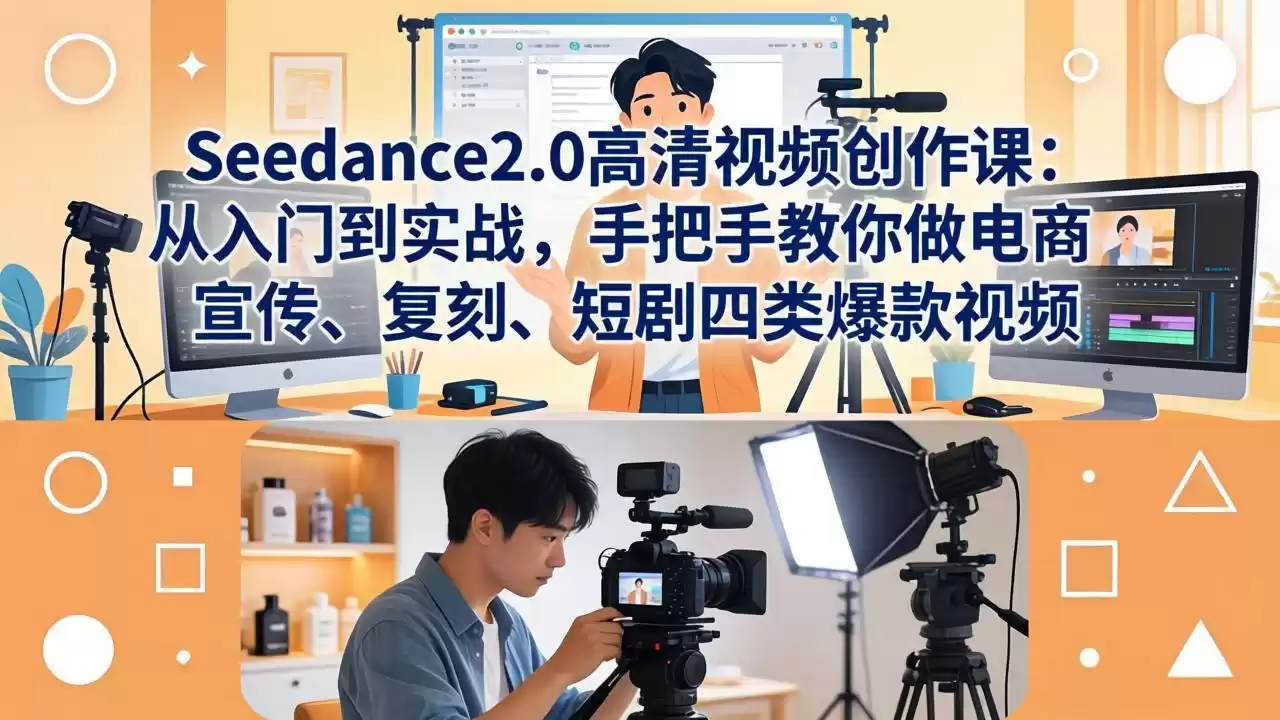 图片[1]-Seedance2.0高清视频创作课：从入门到实战，手把手教你做电商、宣传、复刻、短剧四类爆款视频-星辰轻创网
