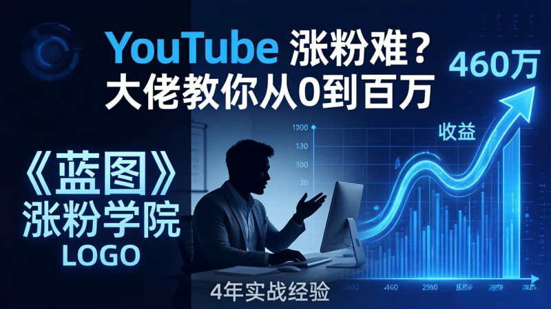YouTube 涨粉难？《蓝图涨粉学院》：4 年赚 460 万的大佬教策略，从0到百万有路径！-星辰轻创网