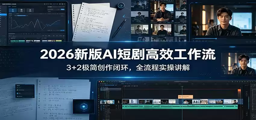 图片[1]-2026新版AI短剧高效工作流：3+2极简创作闭环，全流程实操讲解-星辰轻创网