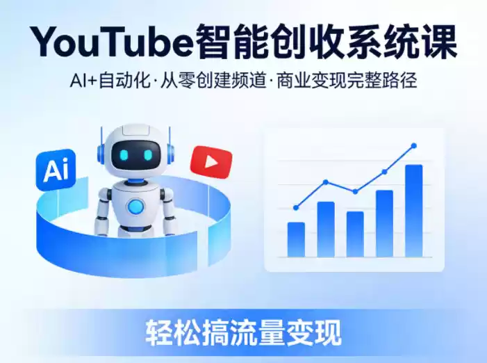 YouTube智能创收系统课，AI+自动化，从零创建YouTube频道并实现商业变现的完整路径，轻松搞流量变现-星辰轻创网