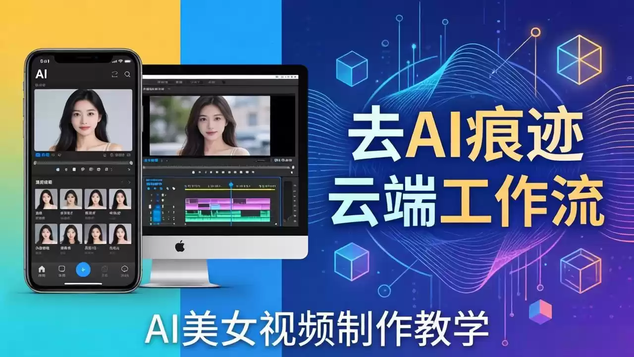 图片[1]-AI美女视频制作教学：去AI痕迹，云端工作流出图，手机电脑均可，不需要配置-星辰轻创网