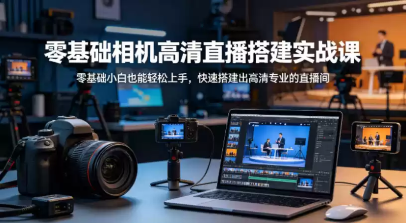 零基础相机高清直播间搭建实战课,小白也能轻松上手,快速搭建出高清专业的直播间-星辰轻创网