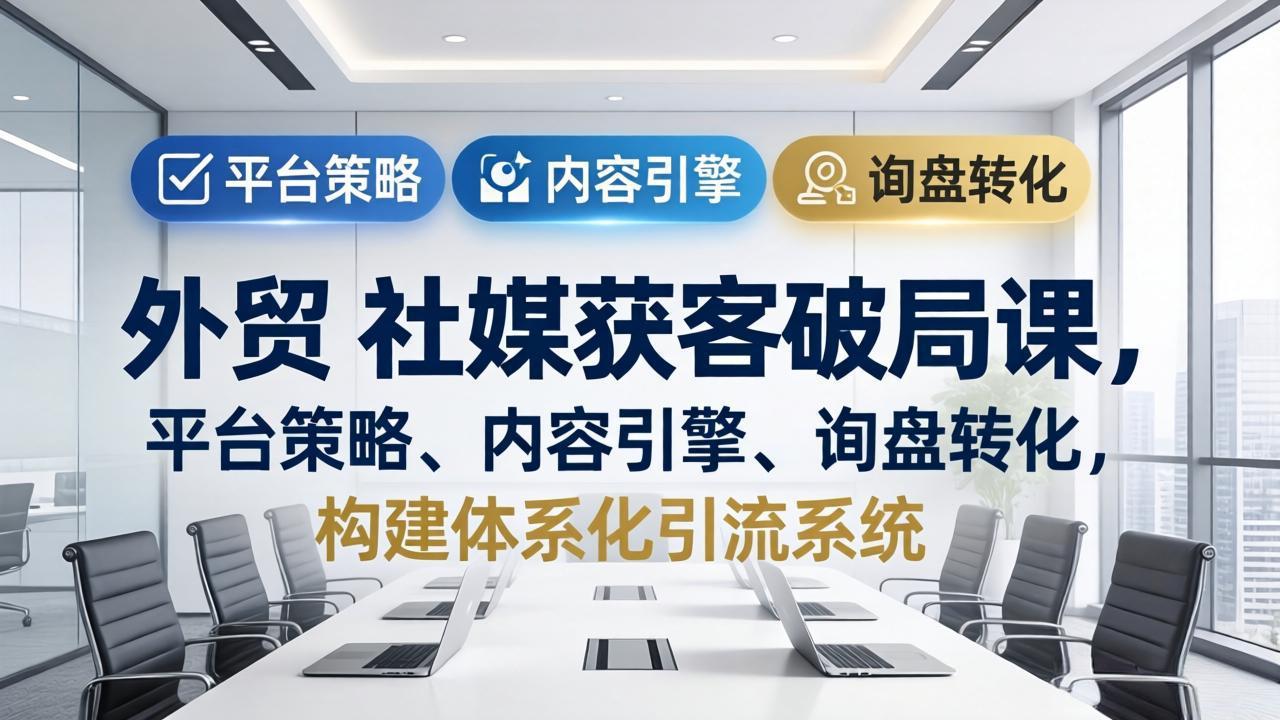 图片[1]-外贸 社媒获客破局课，平台策略、内容引擎、询盘转化，构建体系化引流系统(更新26年3月-星辰轻创网