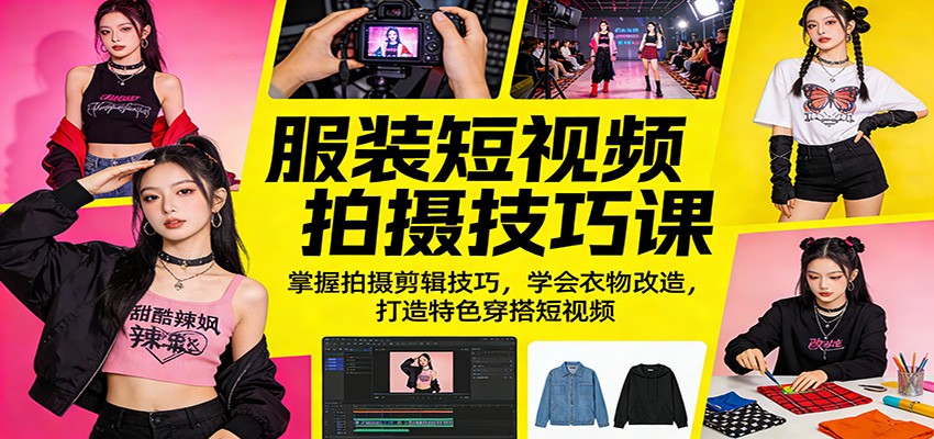 图片[1]-服装短视频拍摄技巧课：掌握拍摄剪辑技巧，学会衣物改造，打造特色穿搭短视频-巴七创客网