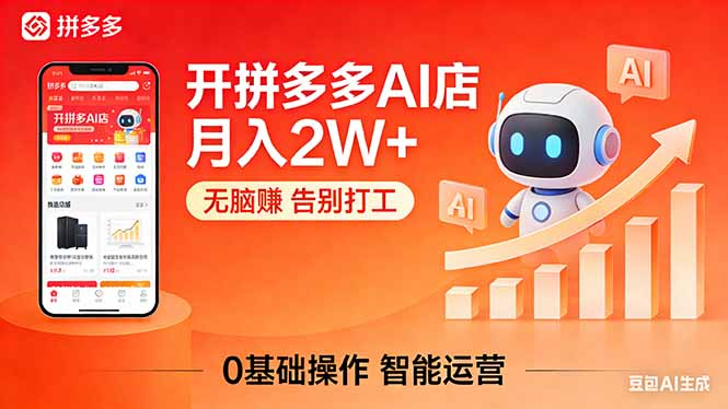 开一家拼多多AI店，月入2W+，无脑赚，告别打工，附SOP手册-星辰轻创网