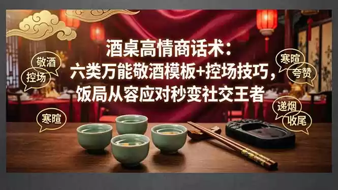 付费文章:酒桌高情商话术:六类万能敬酒模板+控场技巧,饭局从容应对秒变社交王者-星辰轻创网