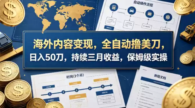 海外内容变现，全自动撸美刀，日入50刀，持续三月收益，保姆级实操【揭秘】-星辰轻创网