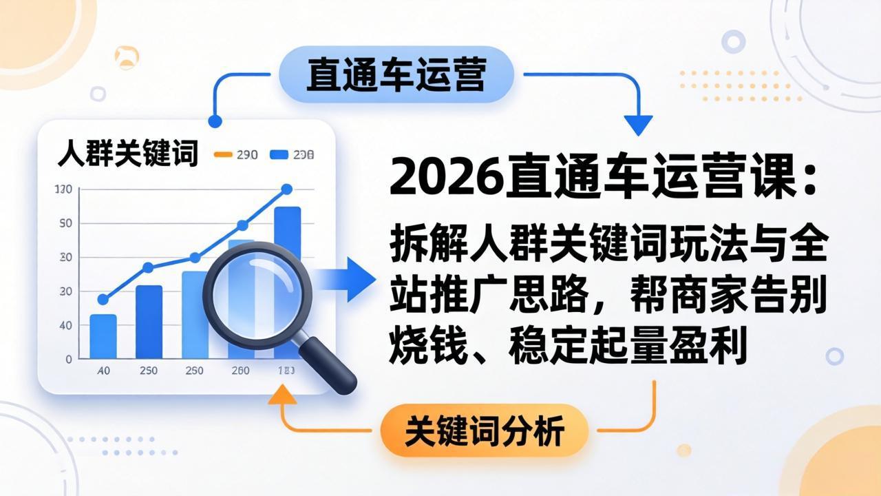 图片[1]-2026直通车运营课：拆解人群关键词玩法与全站推广思路，帮商家告别烧钱、稳定起量盈利-星辰轻创网