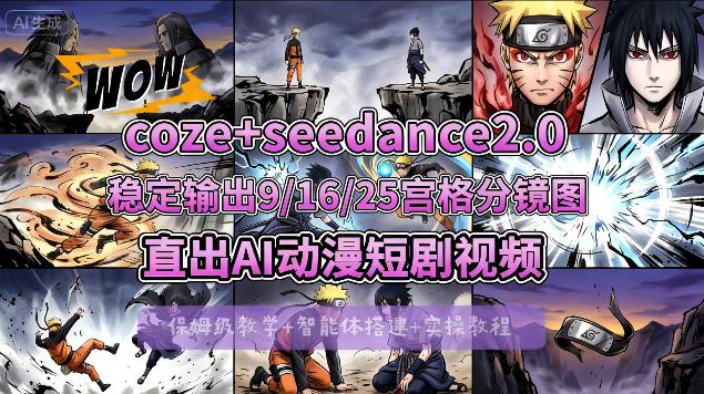 [COZE搭建教学]COZE+即梦Seedance 2.0稳定输出9-16-25宫格分镜图直出AI漫剧视频-星辰轻创网