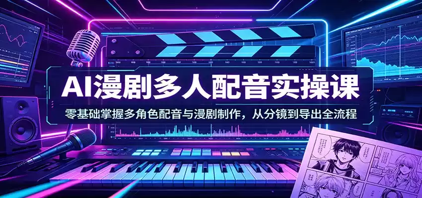 图片[1]-AI漫剧多人配音实操课：零基础掌握多角色配音与漫剧制作，从分镜到导出全流程-巴七创客网