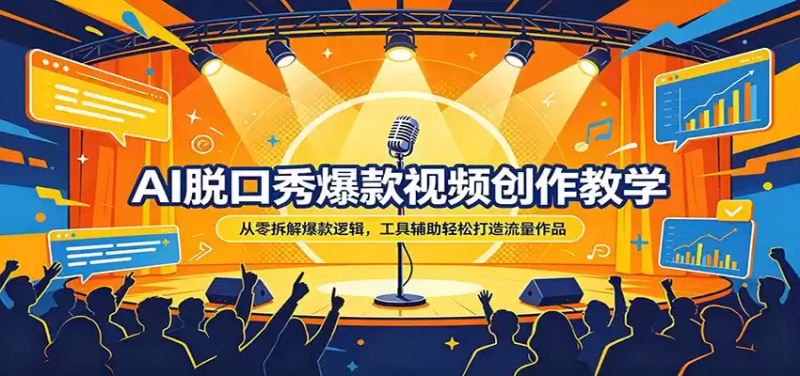 AI脱口秀爆款视频创作教学：从零拆解爆款逻辑，工具辅助轻松打造流量作品-星辰轻创网