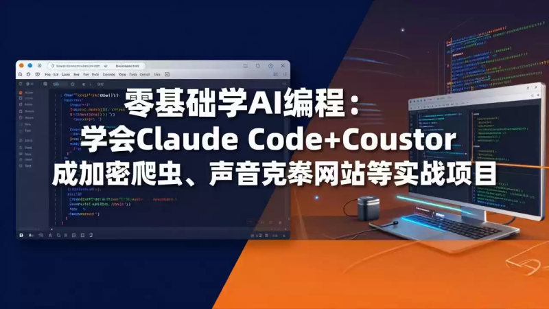 零基础学AI编程：学会Claude Code+Cursor完成加密爬虫、声音克隆网站等实战项目-星辰轻创网