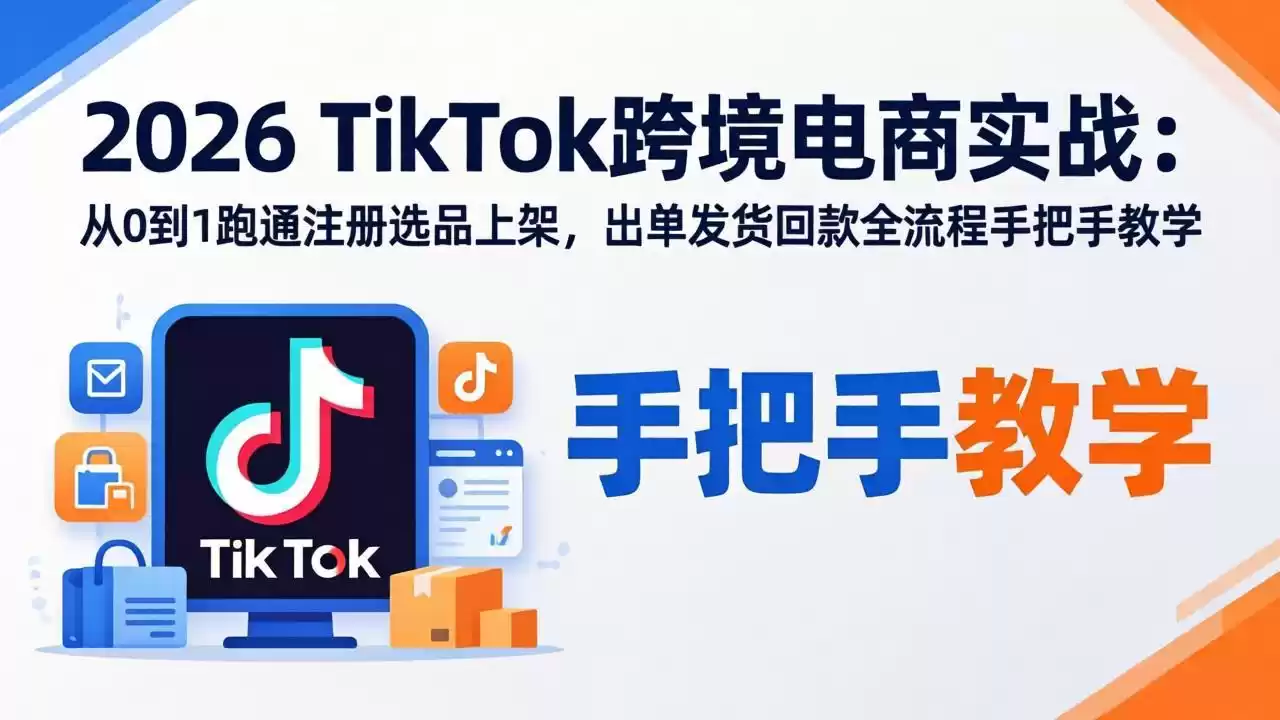 图片[1]-2026TikTok跨境电商实战：从0到1跑通注册选品上架，出单发货回款全流程手把手教学-星辰轻创网