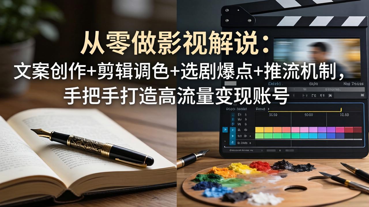 图片[1]-从零做影视解说：文案创作+剪辑调色+选剧爆点+推流机制，手把手打造高流量变现账号-星辰轻创网