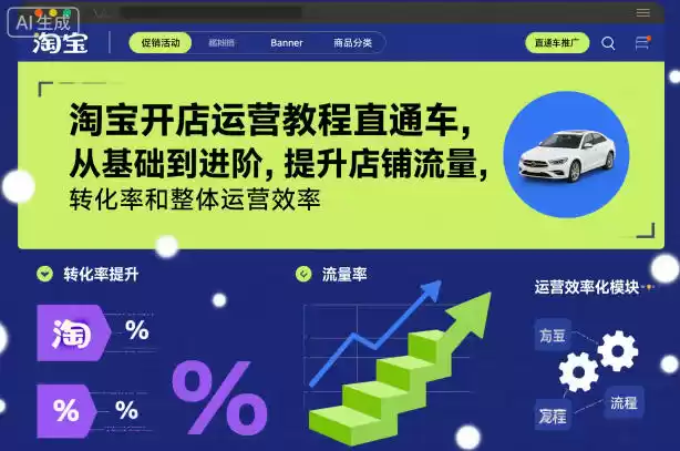 淘宝开店运营教程直通车，从基础到进阶，提升店铺流量，转化率和整体运营效率(更新26年4月20日)-星辰轻创网