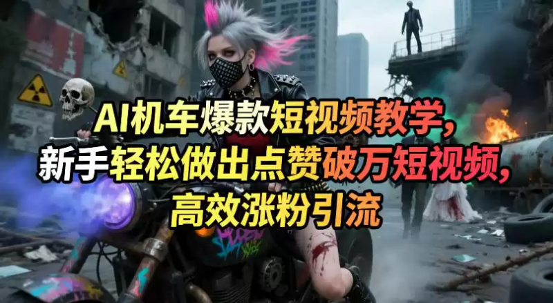 AI机车爆款短视频教学，新手轻松做出点赞破万短视频，高效涨粉引流-星辰轻创网