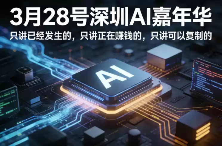 3月28号深圳AI嘉年华，只讲已经发生的，只讲正在賺钱的，只讲可以复制的-星辰轻创网