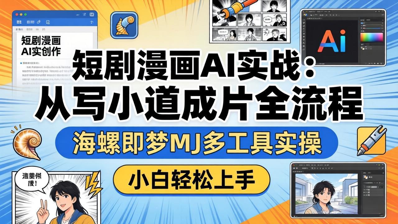 图片[1]-短剧漫画AI实战：从写小说到成片全流程，海螺即梦MJ多工具实操，小白轻松上手-星辰轻创网
