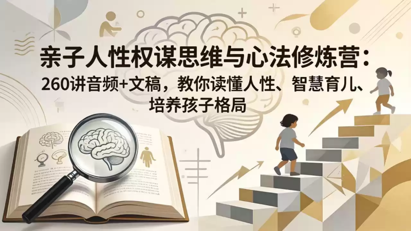 亲子人性权谋思维与心法修炼营：260讲音频+文稿，教你读懂人性、智慧育儿、培养孩子格局-星辰轻创网