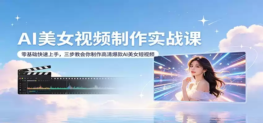 图片[1]-AI美女视频制作实战课：零基础快速上手，三步教会你制作高清爆款AI美女短视频-巴七创客网