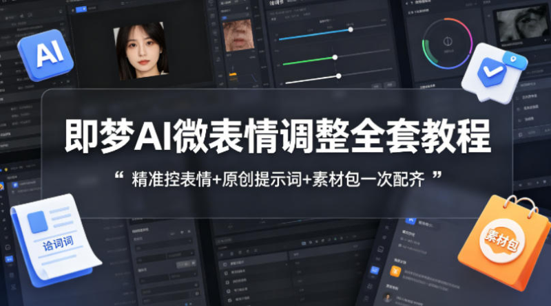 即梦AI微表情调整全套教程，精准控表情+原创提示词+素材包一次配齐-星辰轻创网