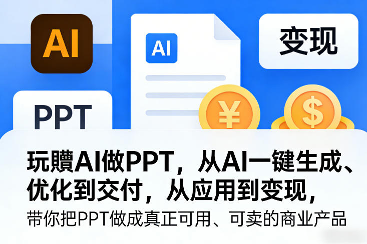 玩賺AI做PPT，从AI一键生成、优化到交付，从应用到变现，带你把PPT做成真正可用、可卖的商业产品(更新0401)-星辰轻创网