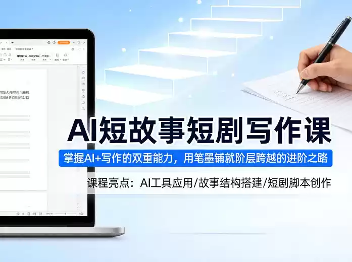 AI短故事短剧写作课，掌握AI+写作的双重能力，用笔墨铺就阶层跨越的进阶之路-星辰轻创网