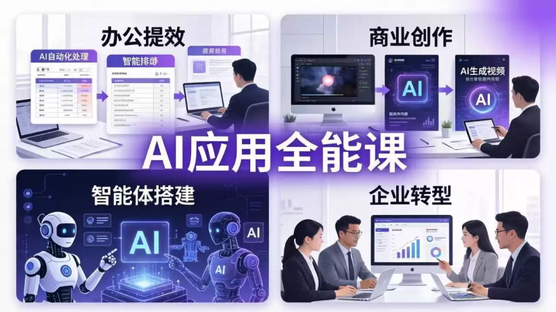 AIGC 应用全能课：办公提效、商业创作、智能体搭建、企业转型，一站式学会AI应用-星辰轻创网