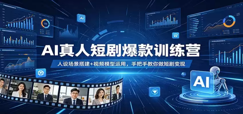 AI真人短剧爆款训练营：人设场景搭建+视频模型运用，手把手教你做短剧变现-星辰轻创网